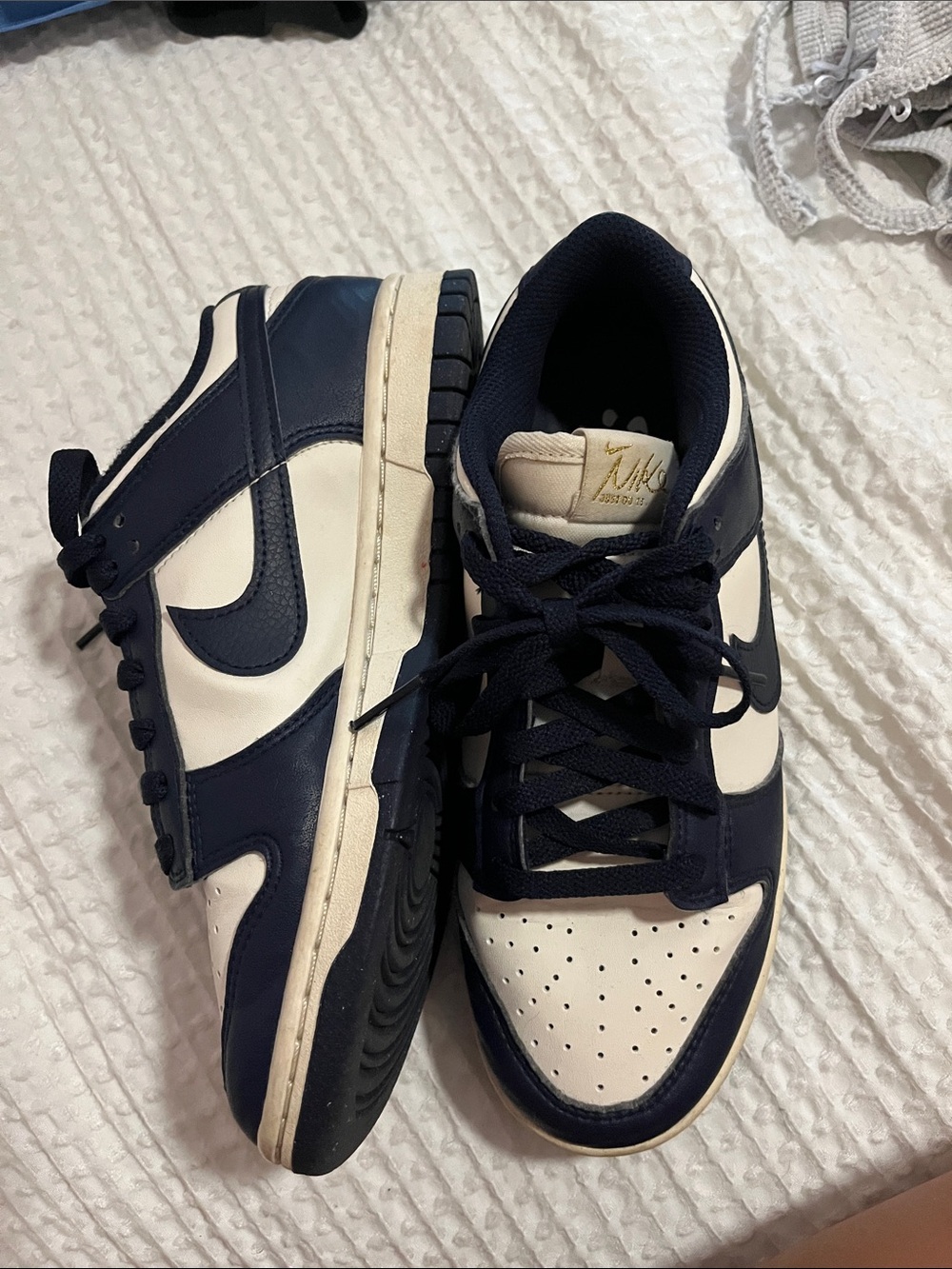 Nike Navy and White Low-Top Sneakers. Worn Once